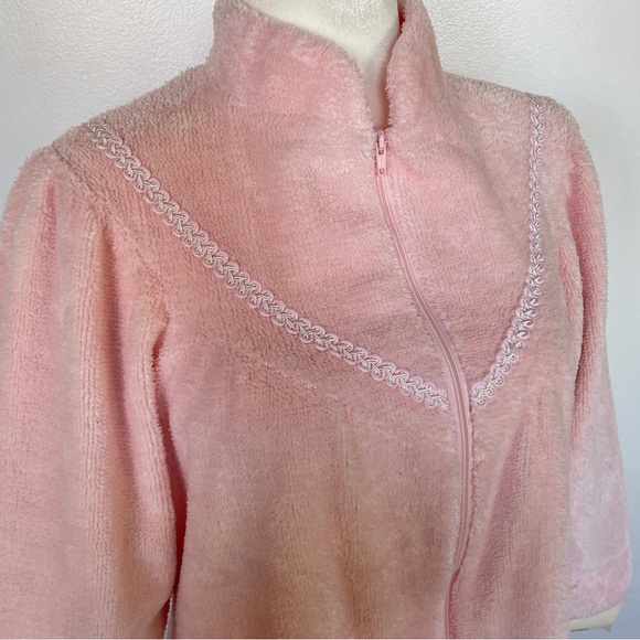 NWT Vintage Kinnaird Pink Cotton Plush Robe Housecoat Made in Ireland Medium - Picture 7 of 12